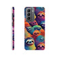 Slothful Delight: Multicolored Slim Phone Case for the Stylish and Playful