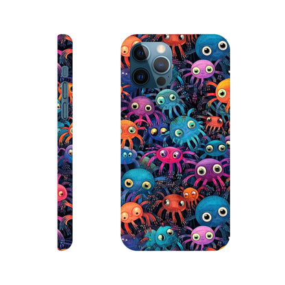 Vibrant Arachnid Elegance: Slim Phone Case with Colorful Hairy Spiders Pattern