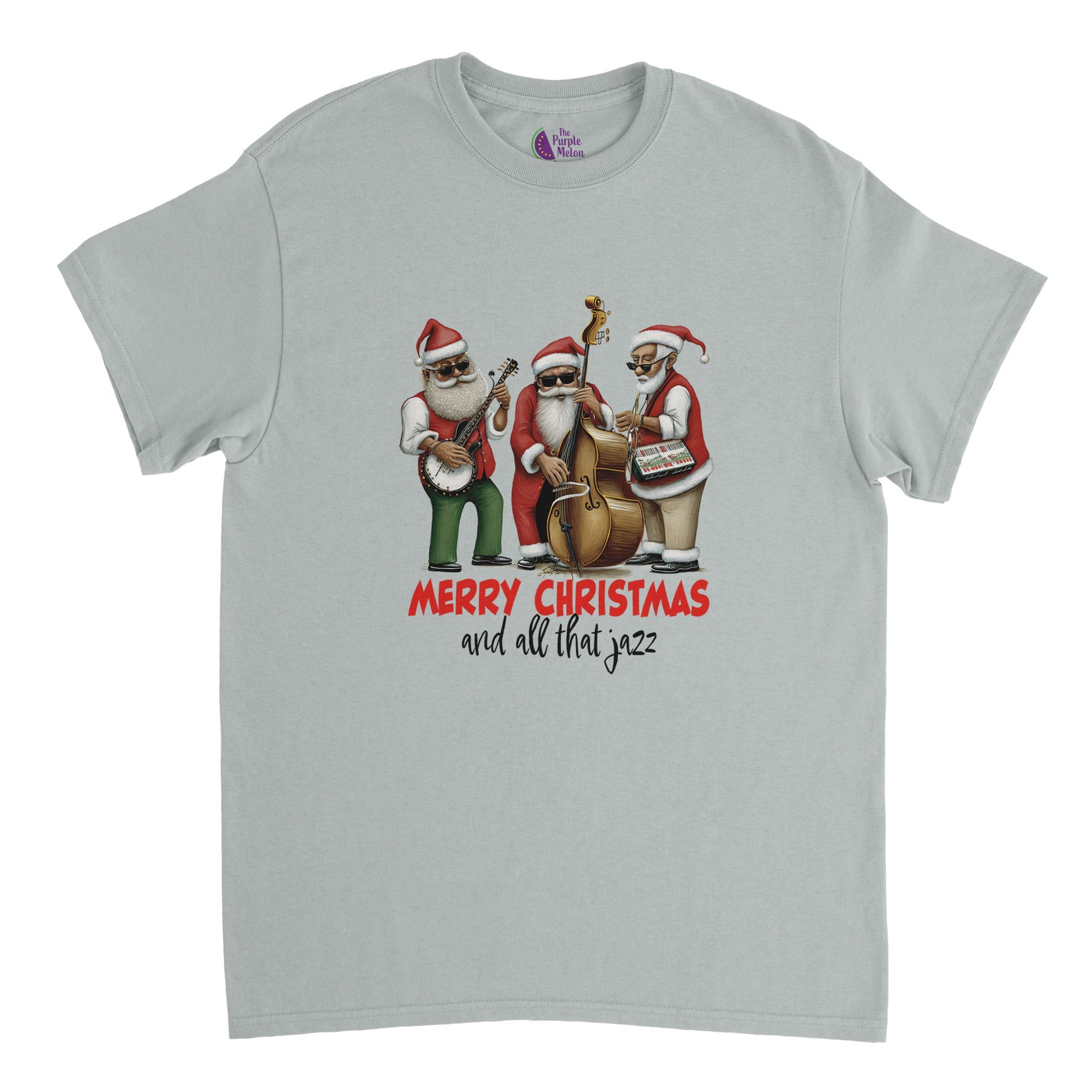 ash t-shirt with a merry christmas and all that jazz print