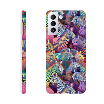 Unleash Your Wild Side with our Slim Phone Case: Colorful Zebra Pattern Edition