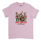 light pink t-shirt with a merry christmas and all that jazz print