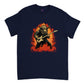 navy blue t-shirt with bison playing bass guitar print