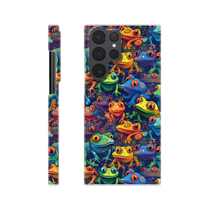 Leap into Colorful Adventures: Slim Phone Case with Playful Frog Pattern