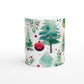 11oz Coffee mug with christmas tree & baubles print