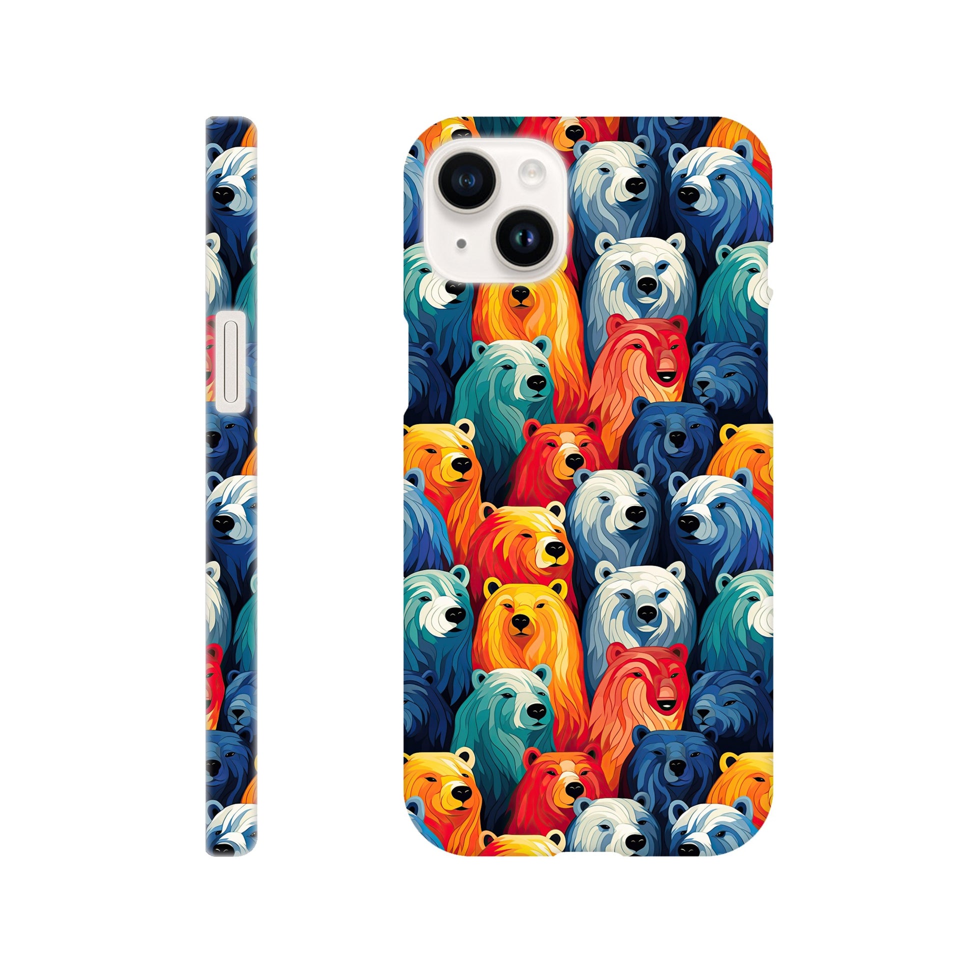 all over colorful polar bear print slim phone case