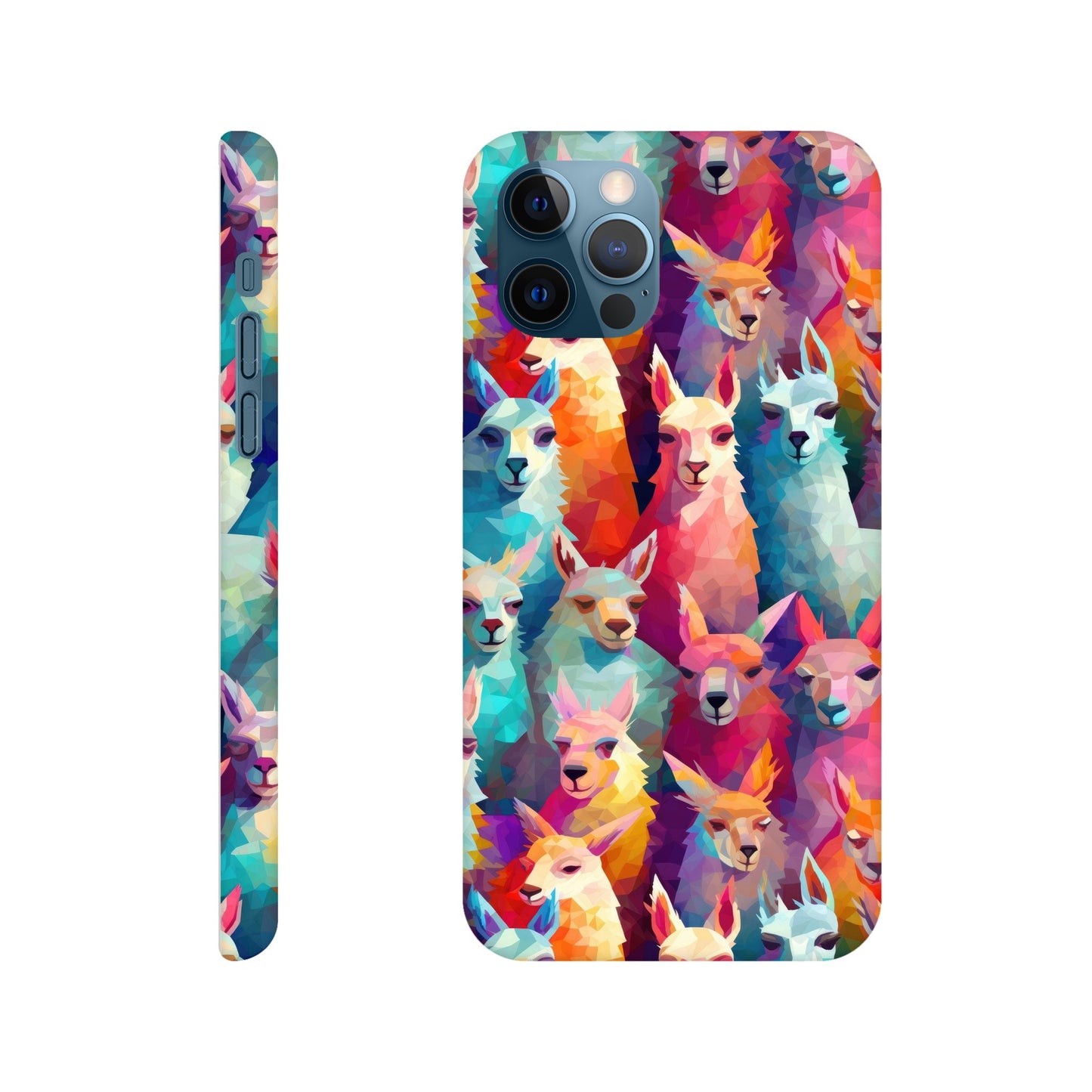 Vibrant Llama Delight: Slim Phone Case with Colorful Llama Pattern