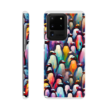 Penguin Paradise: Slim Phone Case with All-Over Penguin Pattern Print