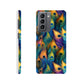 Mobile phone slim case with colorful all over peacock feather print