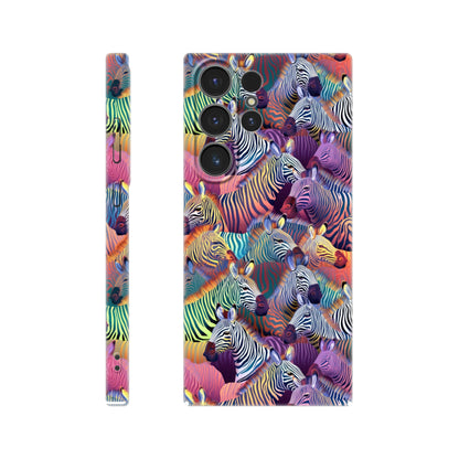 Unleash Your Wild Side with our Slim Phone Case: Colorful Zebra Pattern Edition