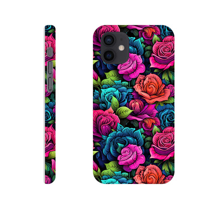 Blossoming Beauty: Colorful All-Over Rose Flower Print Phone Case for Android and Apple