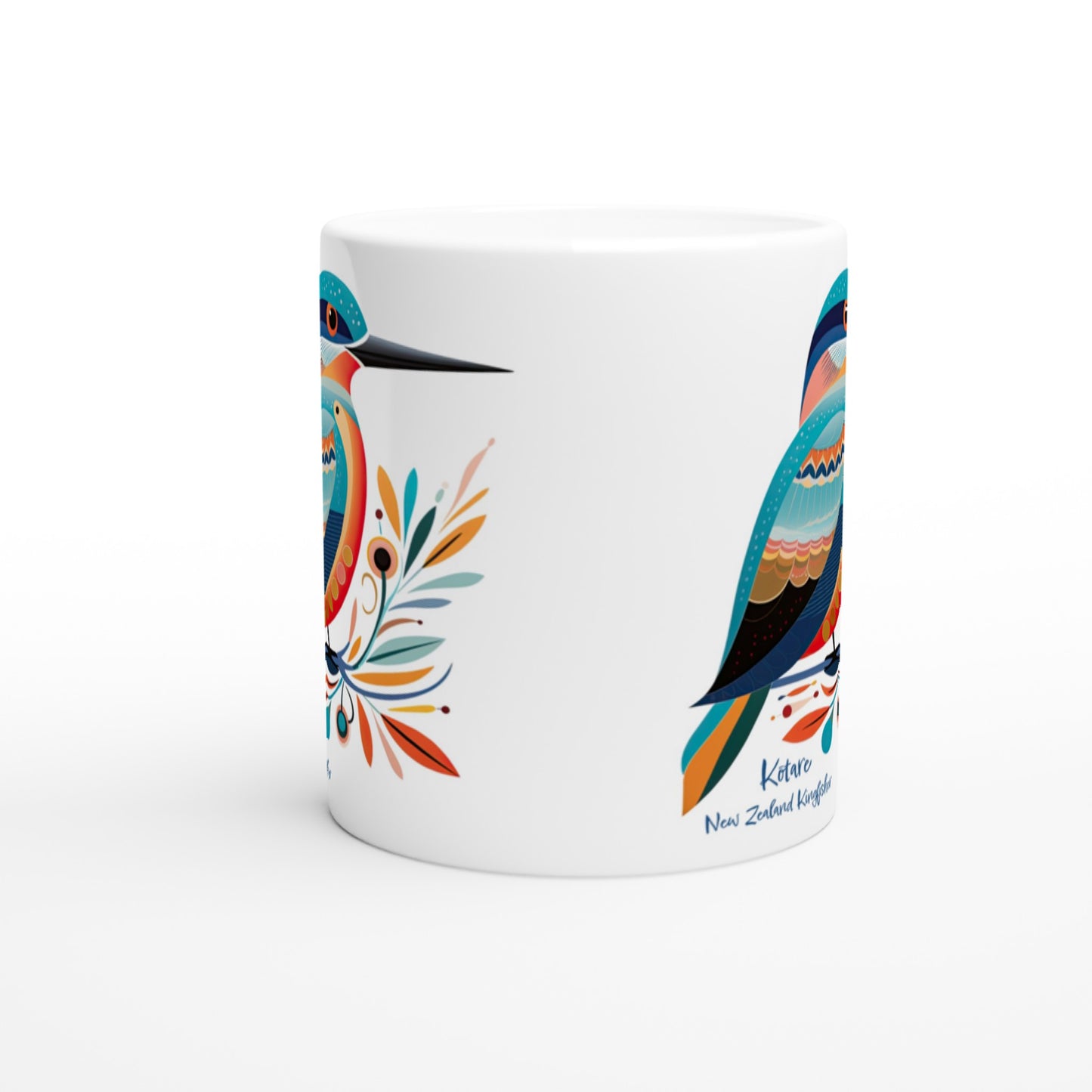 11oz mug with New Zealand's Kingfisher, Kotare print