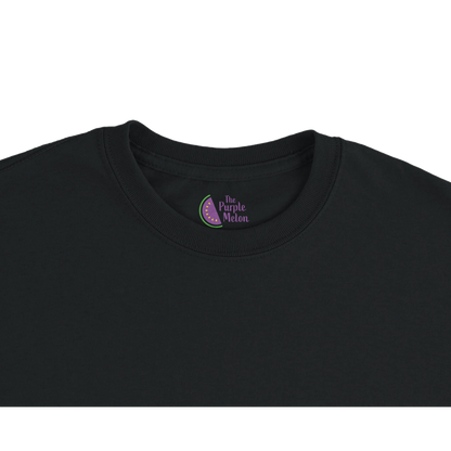 The Purple Melon logo neck label