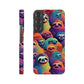 Slothful Delight: Multicolored Slim Phone Case for the Stylish and Playful
