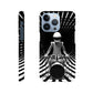 Galactic Grooves: Op-art Spaceman Drummer Slim Phone Case - Elevate Your Style to Cosmic Heights!