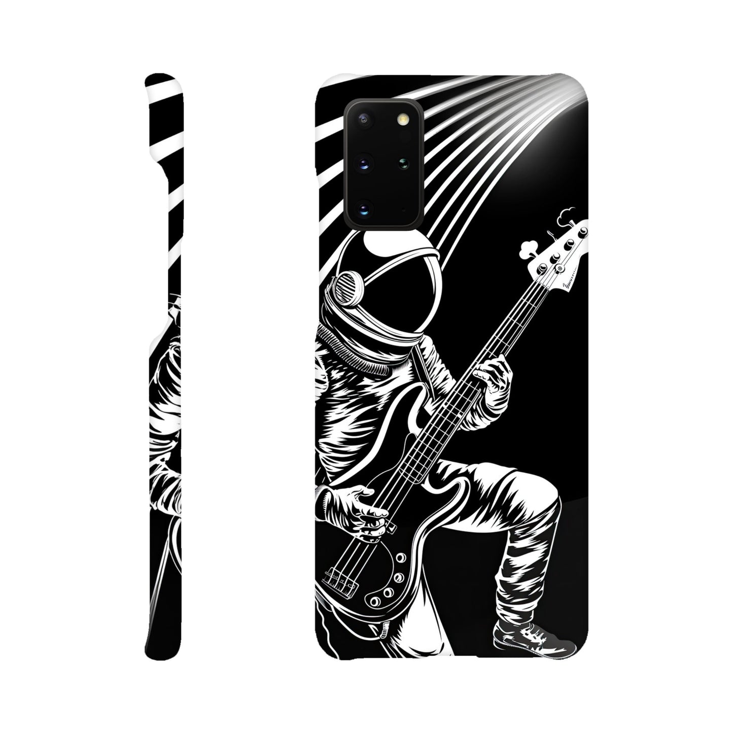 Galactic Groove: Slim Phone Case with Spaceman Bassist Design