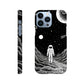 Discover Cosmic Elegance: Monochromatic Spaceman Slim Phone Case