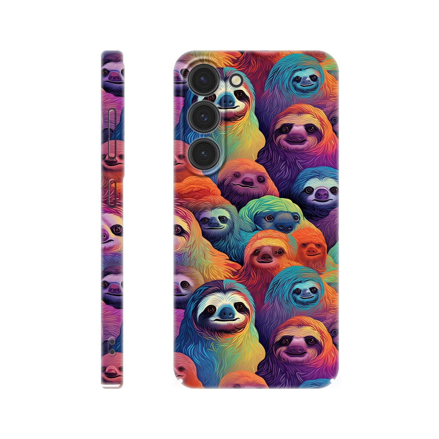 Slothful Delight: Multicolored Slim Phone Case for the Stylish and Playful