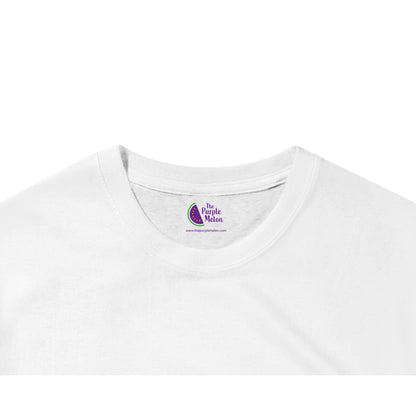 the purple melon t-shirt neck label