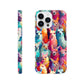 Vibrant Llama Delight: Slim Phone Case with Colorful Llama Pattern