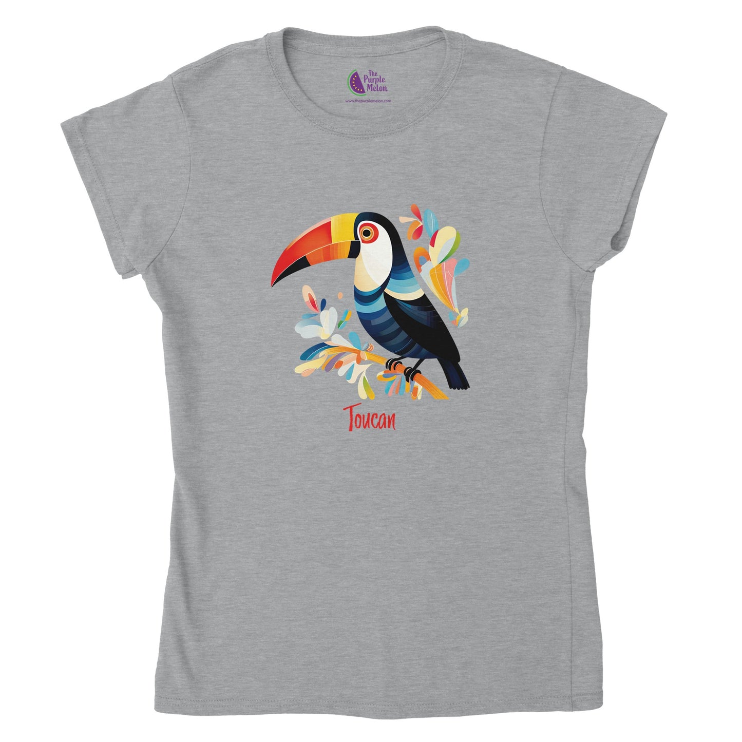 sports grey t-shirt with a toucan print