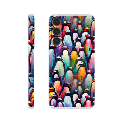 Penguin Paradise: Slim Phone Case with All-Over Penguin Pattern Print