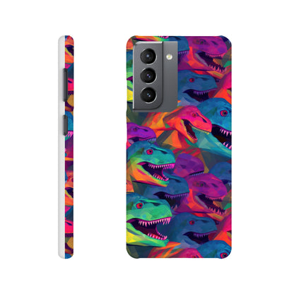 DinoVibe: Slim Phone Case with Colorful T-Rex Pattern - Unleash Playful Protection!