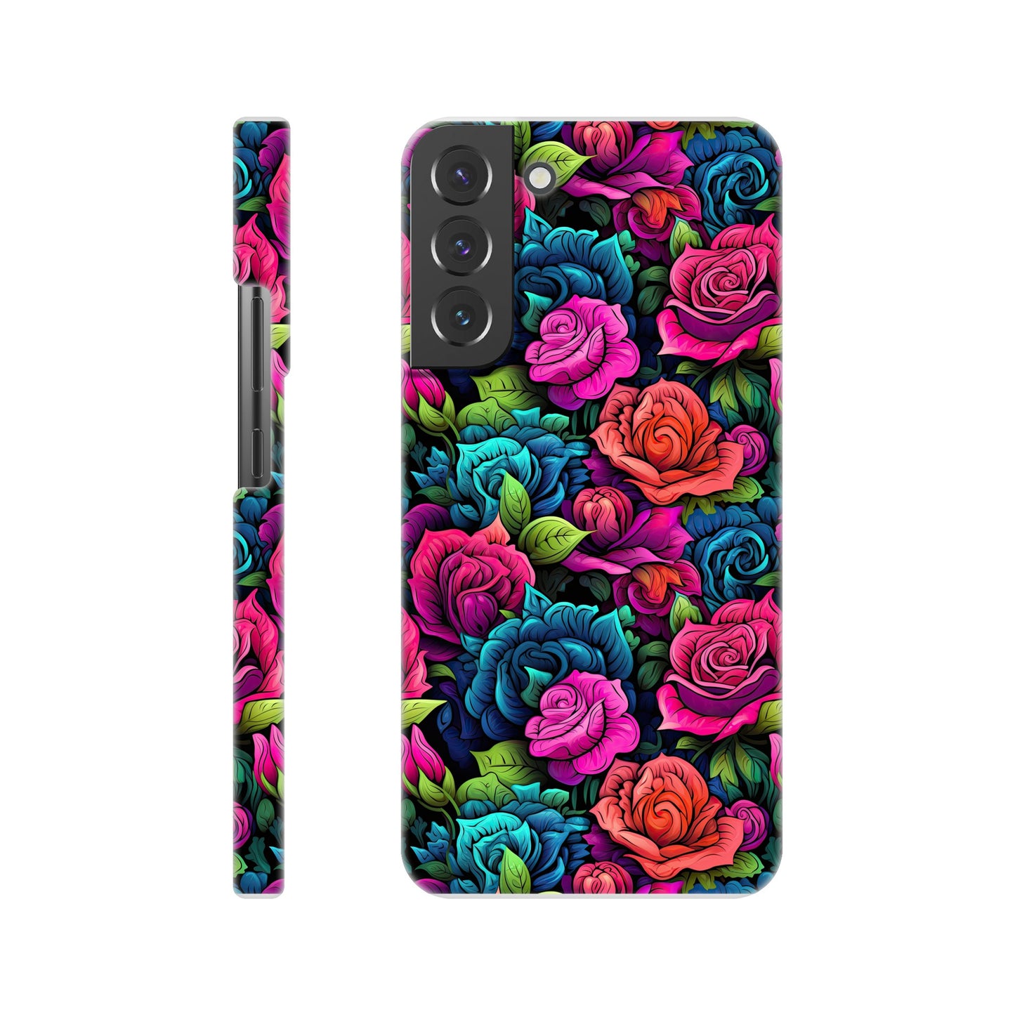 Blossoming Beauty: Colorful All-Over Rose Flower Print Phone Case for Android and Apple