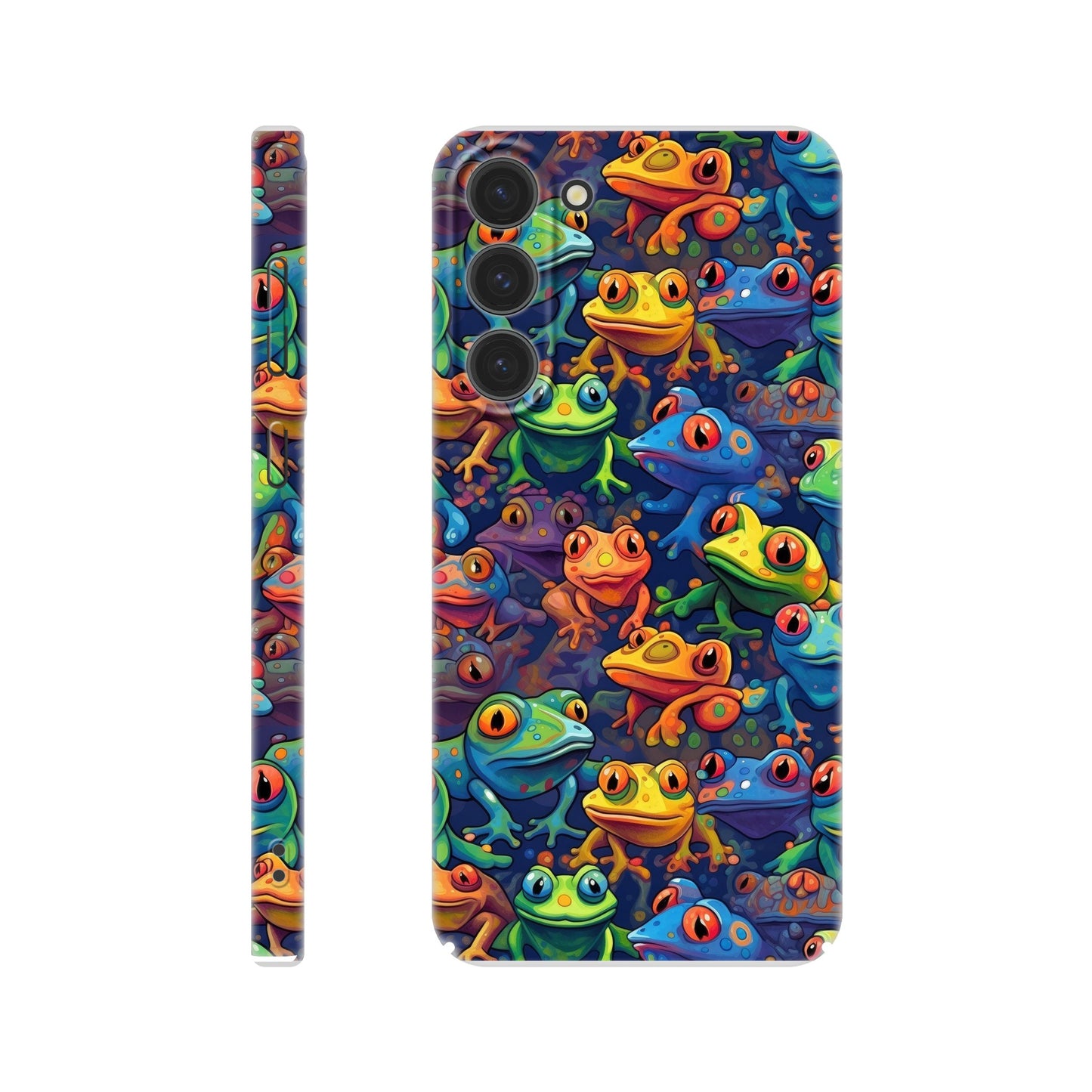 Leap into Colorful Adventures: Slim Phone Case with Playful Frog Pattern