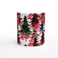 Coffee mug with watercolor christmas tree print