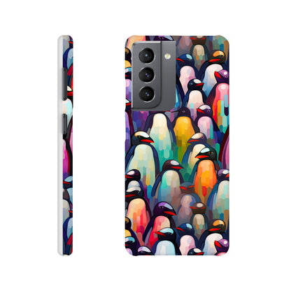 Penguin Paradise: Slim Phone Case with All-Over Penguin Pattern Print