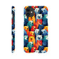 all over colorful polar bear print slim phone case