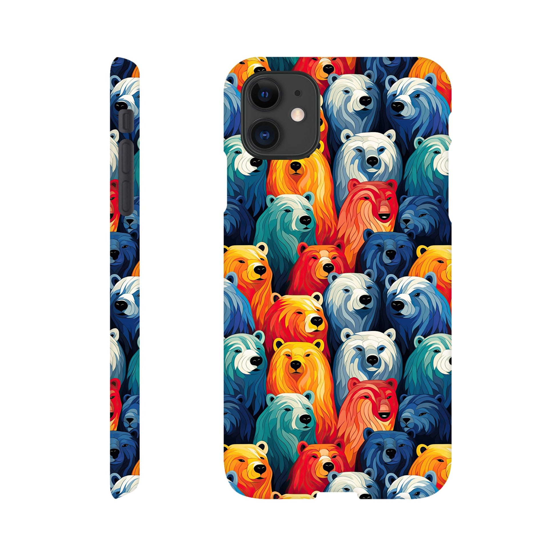 all over colorful polar bear print slim phone case