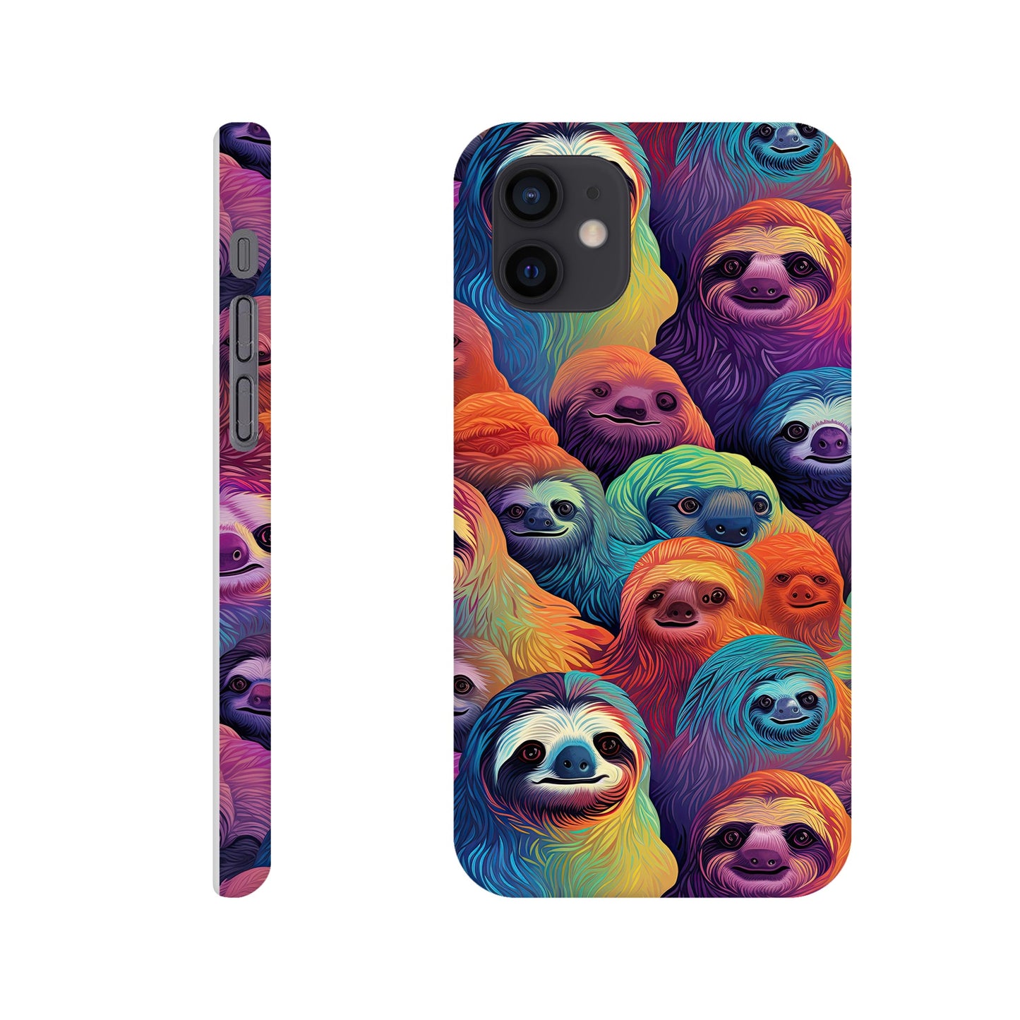 Slothful Delight: Multicolored Slim Phone Case for the Stylish and Playful