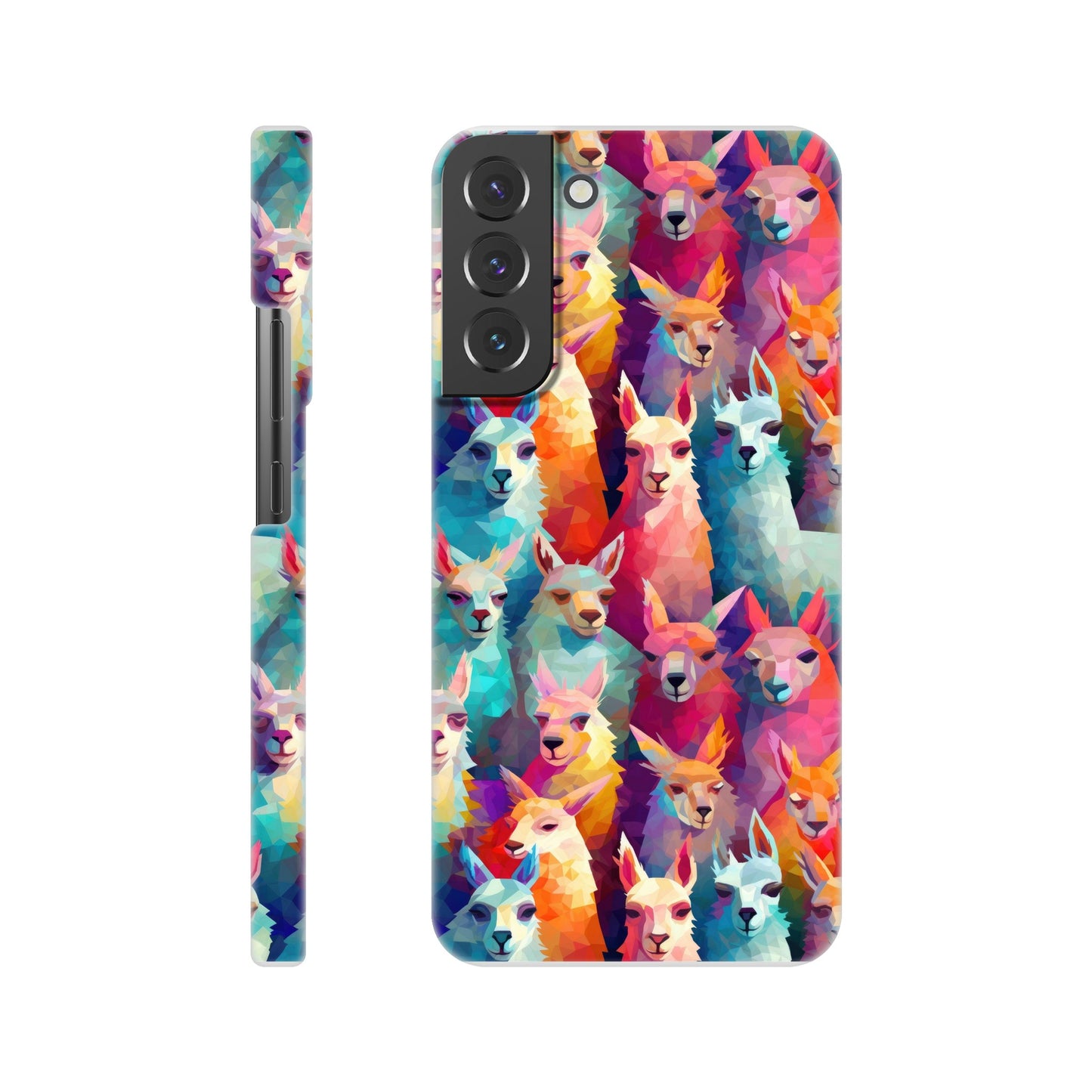 Vibrant Llama Delight: Slim Phone Case with Colorful Llama Pattern