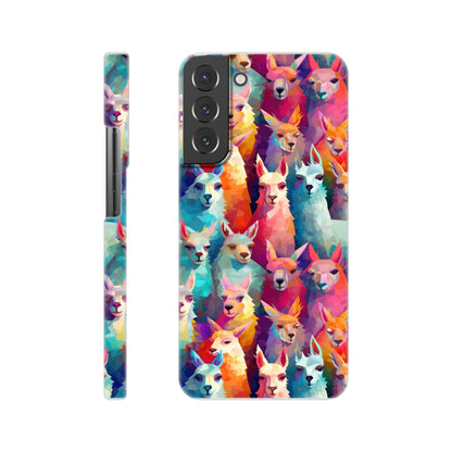 Vibrant Llama Delight: Slim Phone Case with Colorful Llama Pattern