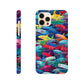 Vibrant Sharks: Slim Multicolored Phone Case - Protect and Flaunt in Style!