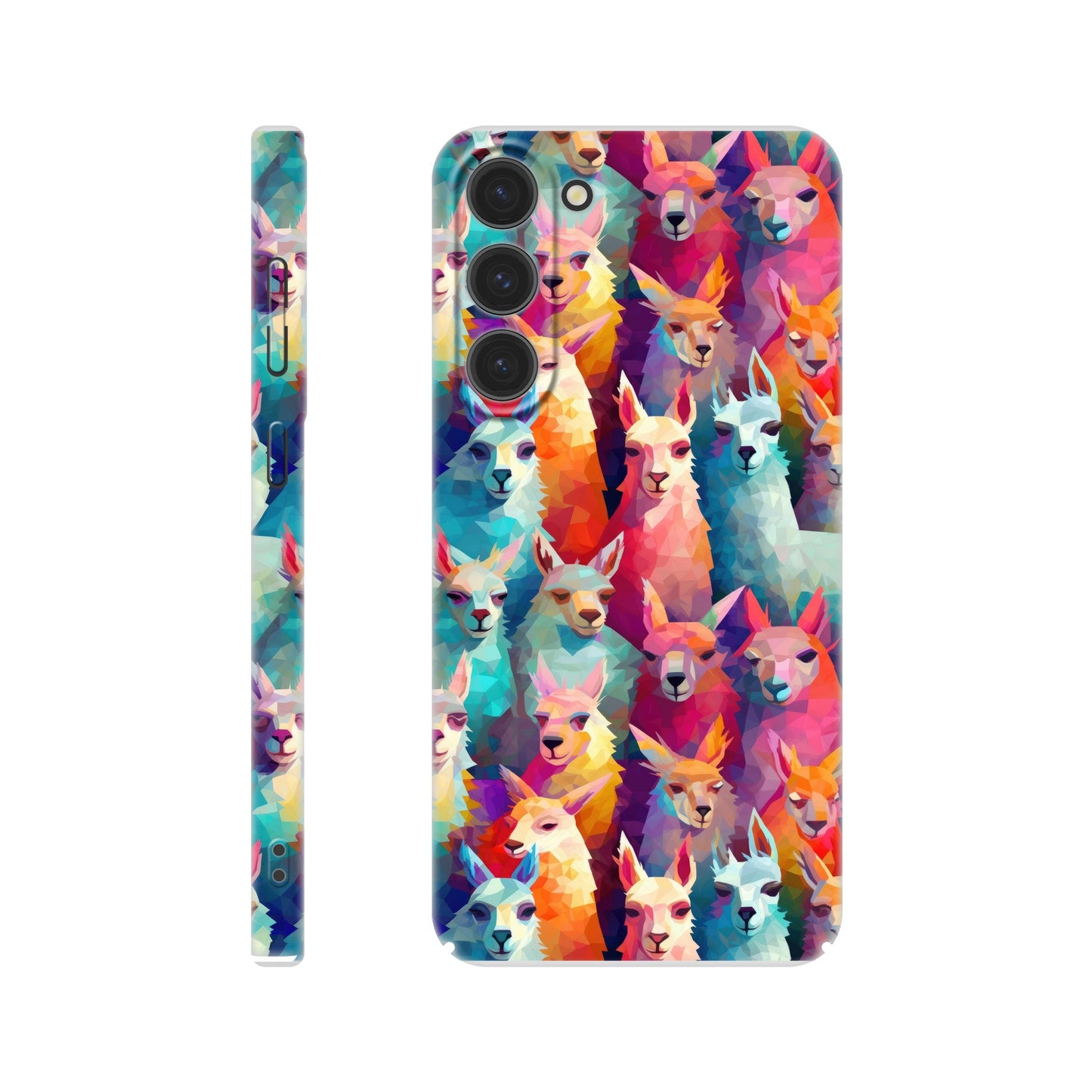 Vibrant Llama Delight: Slim Phone Case with Colorful Llama Pattern