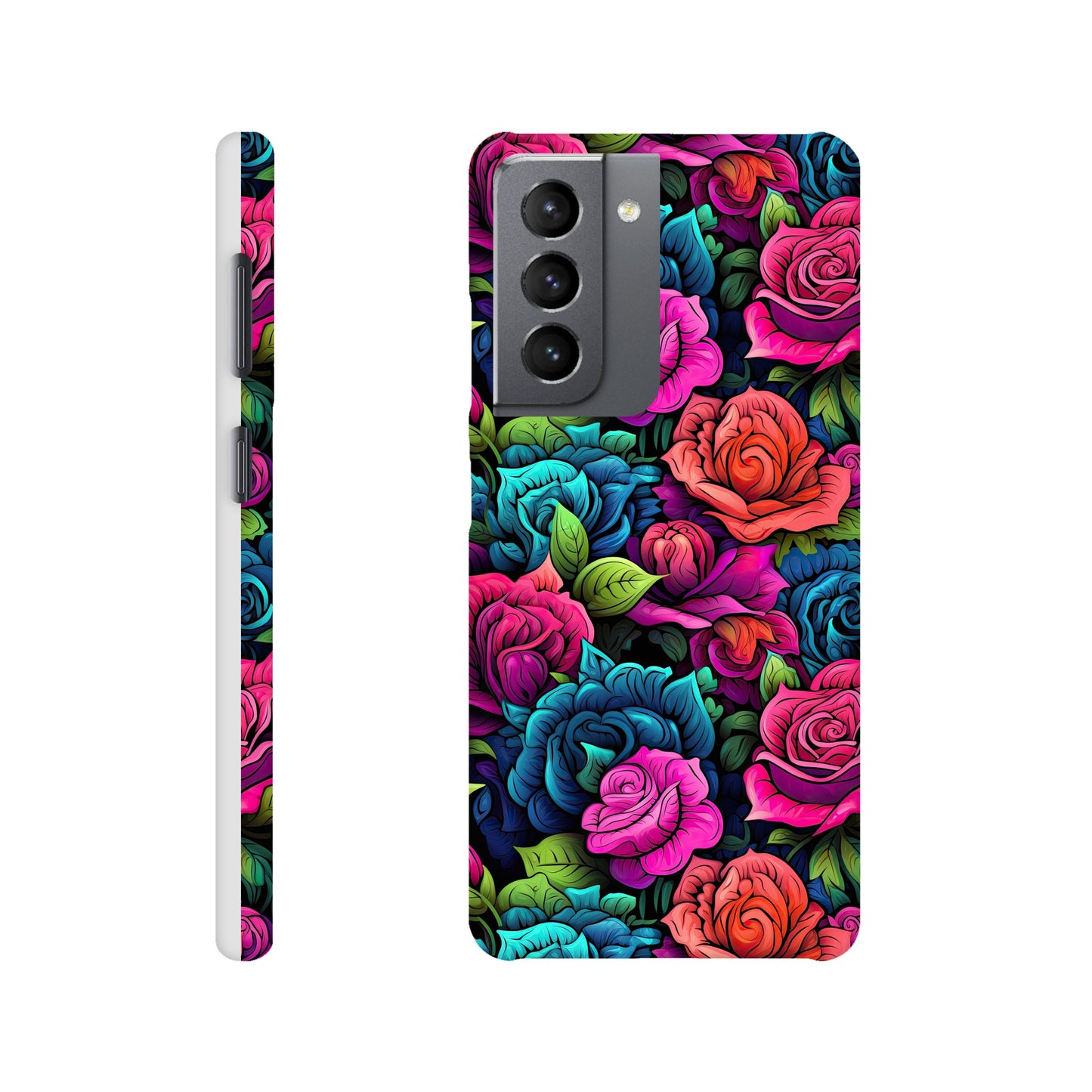 Blossoming Beauty: Colorful All-Over Rose Flower Print Phone Case for Android and Apple