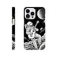 Space Serenade: Monochromatic Astronaut Guitarist in Space Phone Case
