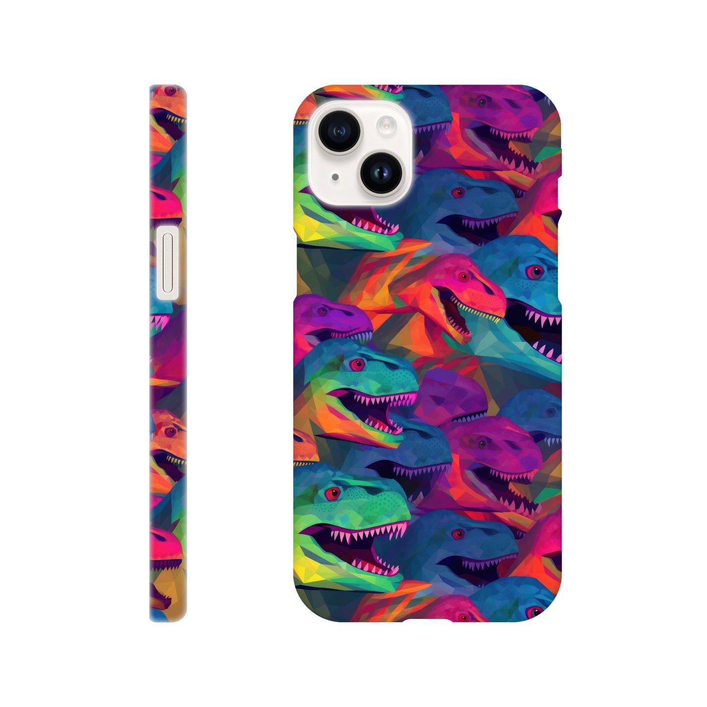 DinoVibe: Slim Phone Case with Colorful T-Rex Pattern - Unleash Playful Protection!