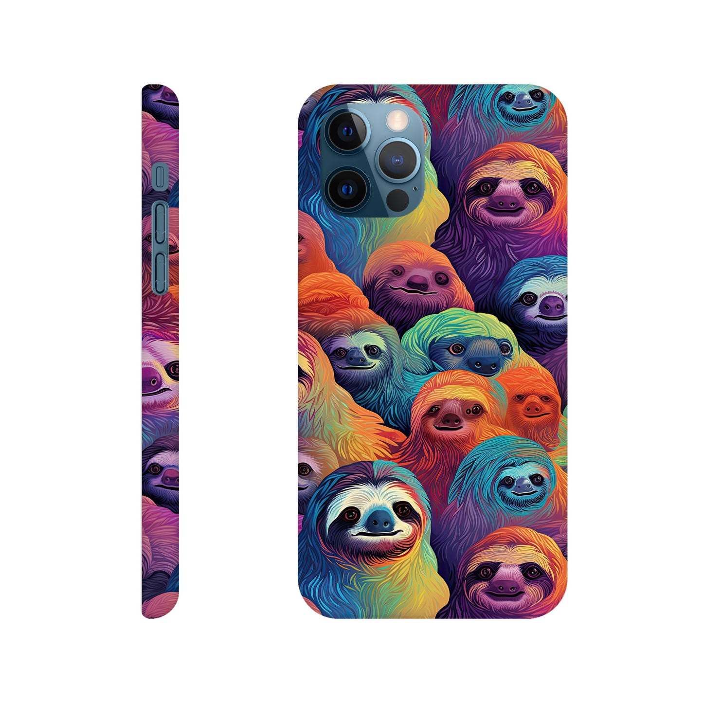 Slothful Delight: Multicolored Slim Phone Case for the Stylish and Playful