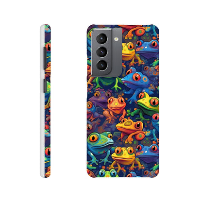 Leap into Colorful Adventures: Slim Phone Case with Playful Frog Pattern