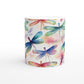 Enchanting Elegance: 11oz Ceramic Mug with Watercolor Painted Dragonflies