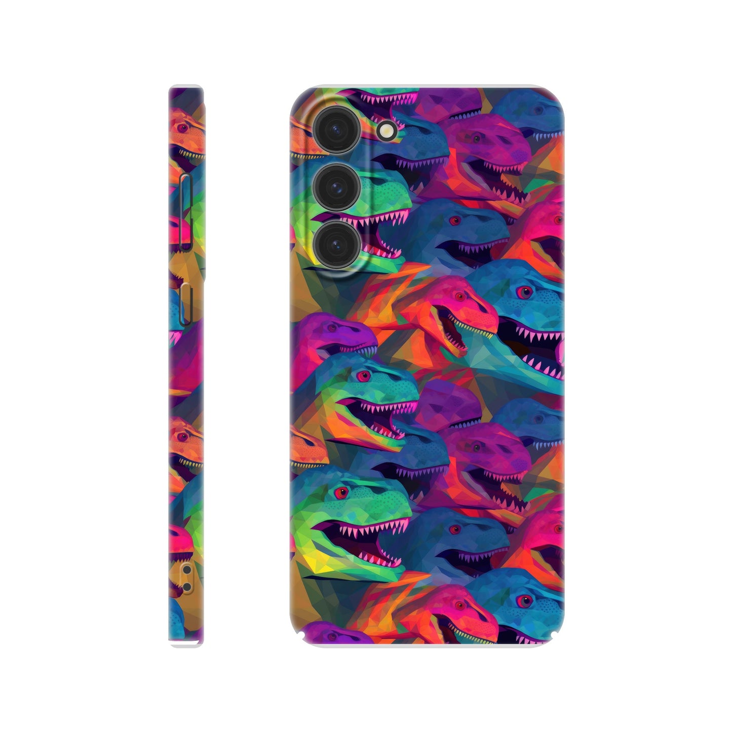 DinoVibe: Slim Phone Case with Colorful T-Rex Pattern - Unleash Playful Protection!