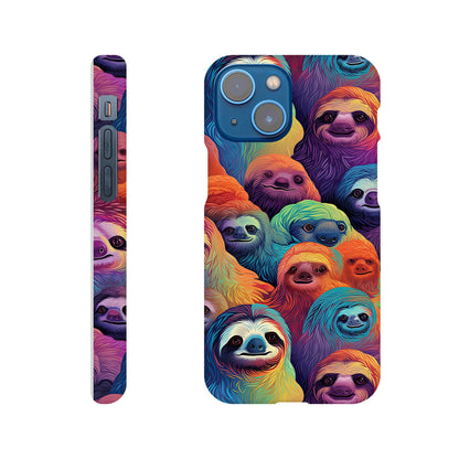Slothful Delight: Multicolored Slim Phone Case for the Stylish and Playful