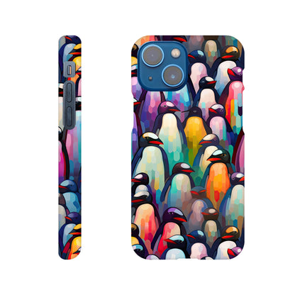 Penguin Paradise: Slim Phone Case with All-Over Penguin Pattern Print