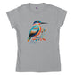 sports grey t-shirt with a new zealand kingfisher kōtare print