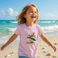 Introducing the Classic Kids Crewneck T-Shirt with Abstract Dragonfly Print - Perfect for Your Little Fashionista!