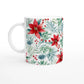 coffee mug with Poinsettia Flowers Print