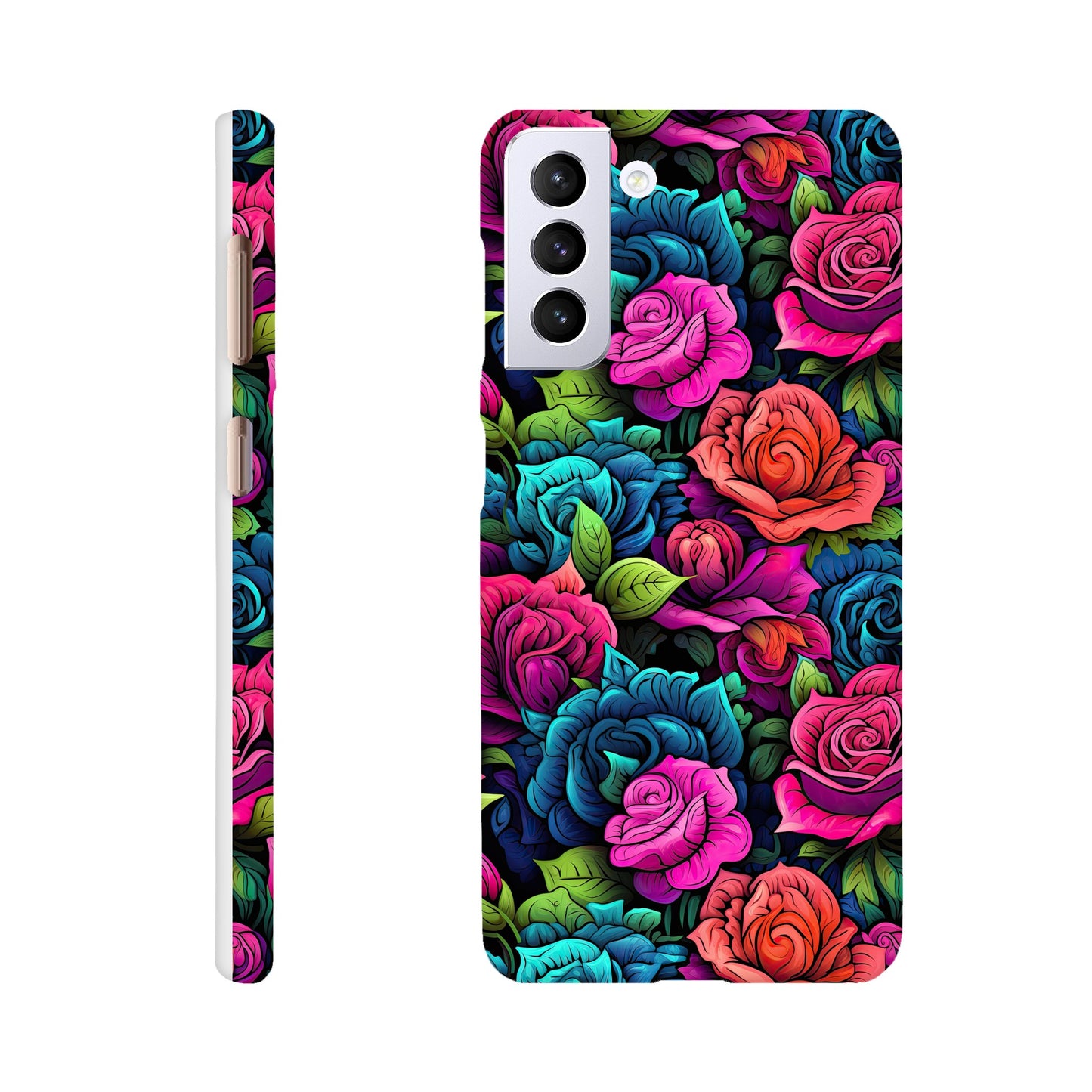 Blossoming Beauty: Colorful All-Over Rose Flower Print Phone Case for Android and Apple